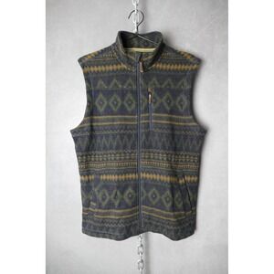 Smartwool Men's Fair Isle Fleece Vest Size Medium Wool Blend Zip Front Pockets